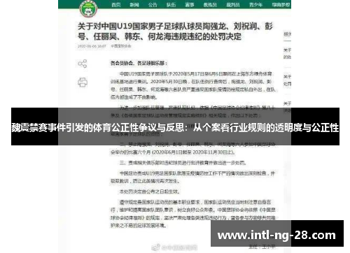 魏震禁赛事件引发的体育公正性争议与反思：从个案看行业规则的透明度与公正性